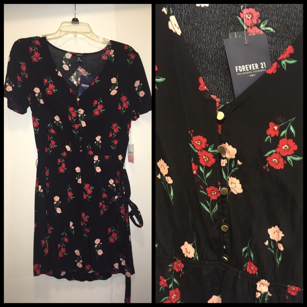 Floral Print Peach and Poppy Forever 21 Dress